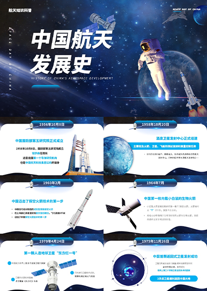 航天科普中国航天发展史PPT模板