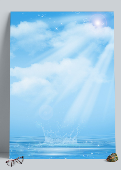 蓝色天空水滴波纹背景图片