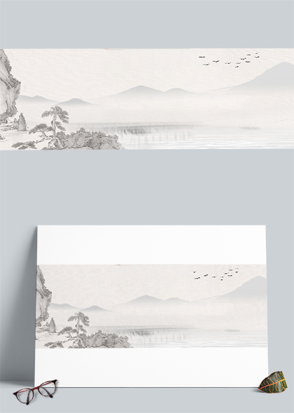 中国风传统水墨画banner背景素材