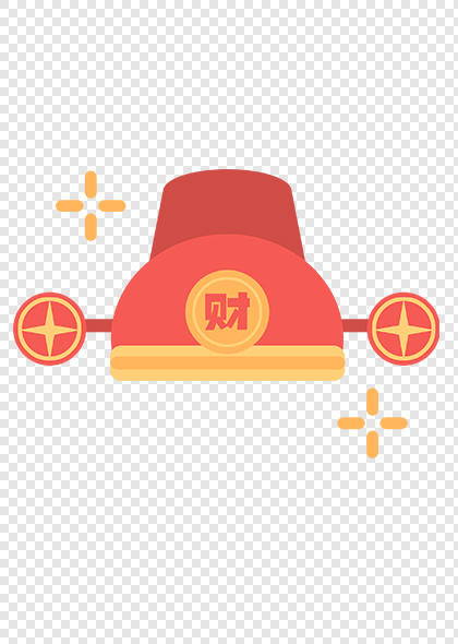 春节图标财神帽元素素材