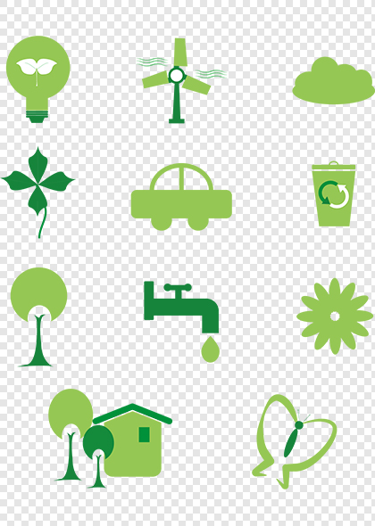 绿色扁平环保小图标矢量素材