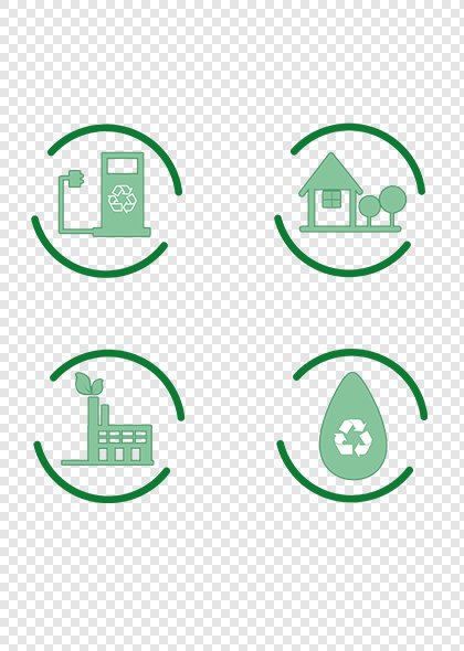 绿色环保标志图标PSD素材