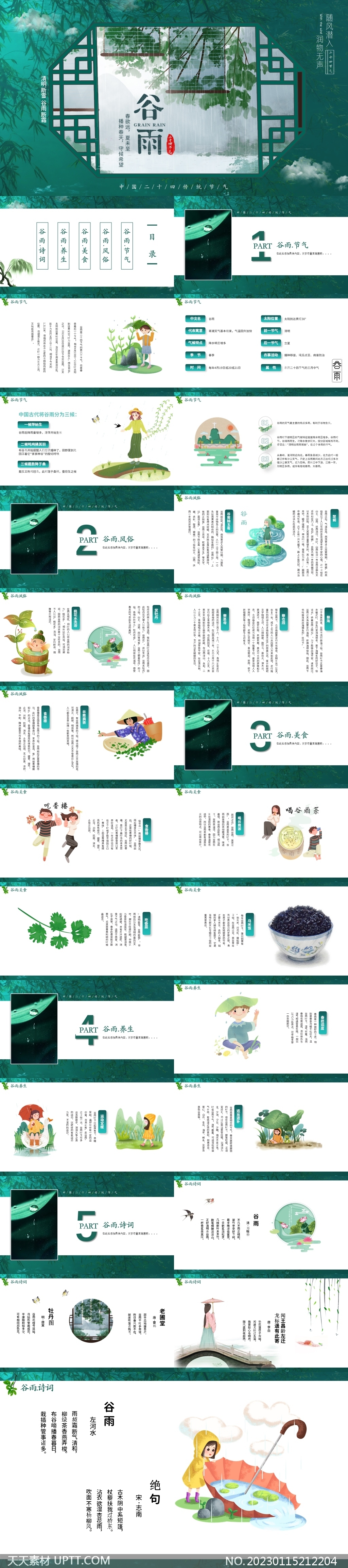 二十四節(jié)氣文化谷雨知識PPT模板