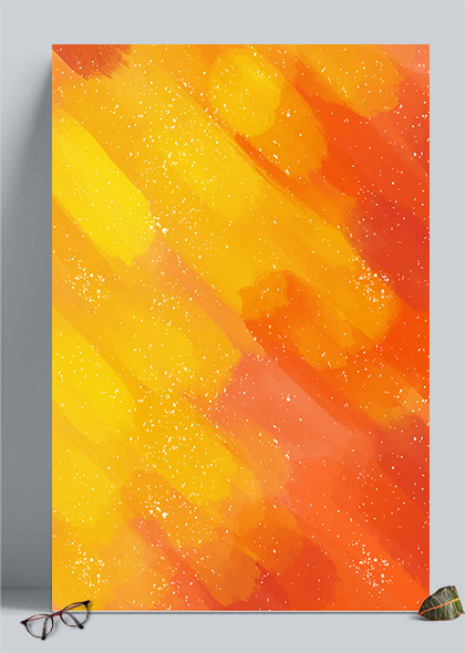 橙色活力动感水彩底纹海报背景素材