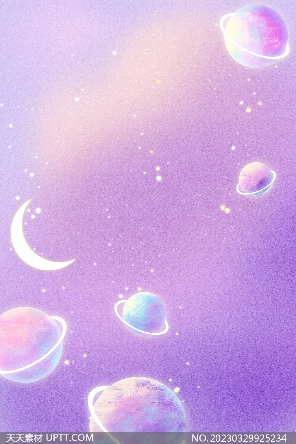 梦幻星球月亮唯美宇宙夜空紫色背景