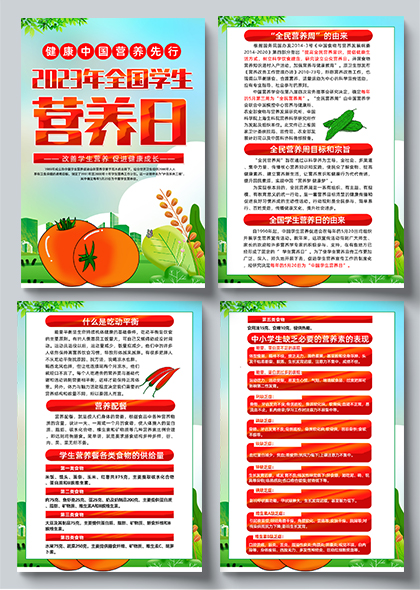 全国学生营养日宣传四联海报设计