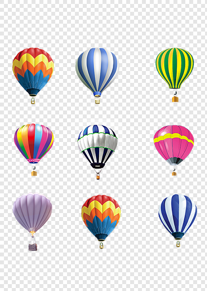 彩色热气球免抠元素素材