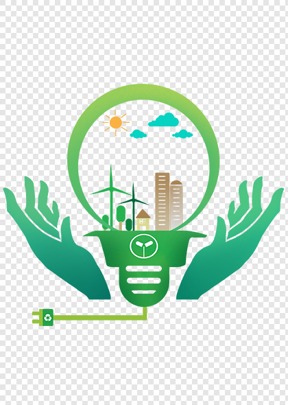 绿色低碳环保主题元素插画素材