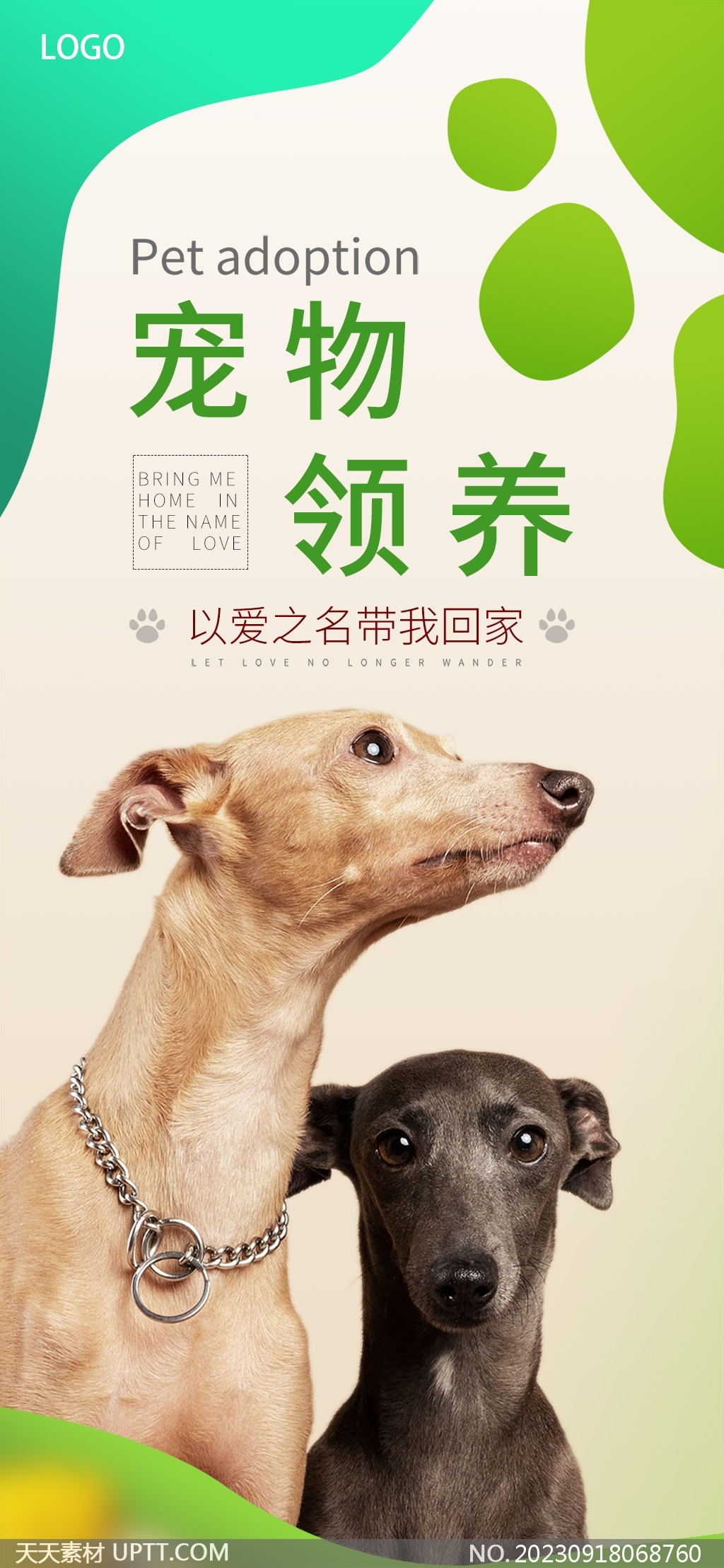 世界动物日宠物收养公益手机海报