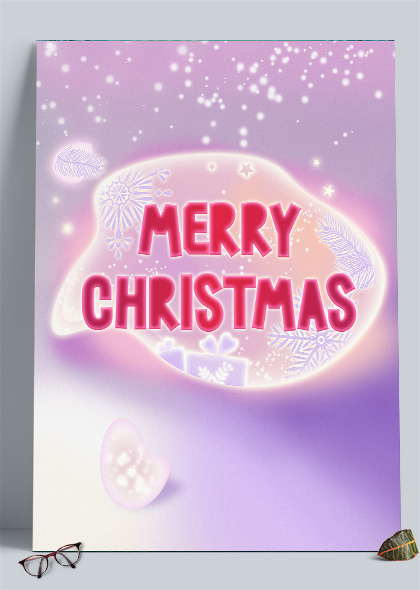 紫色弥散风圣诞节海报装饰背景