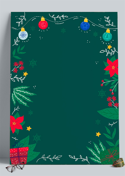 圣诞边框墨绿色圣诞海报背景矢量素材
