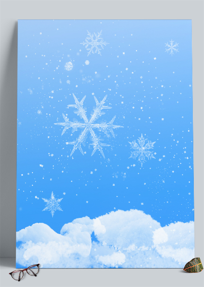 蓝天雪花适合圣诞节感恩节冬季广告海报背景