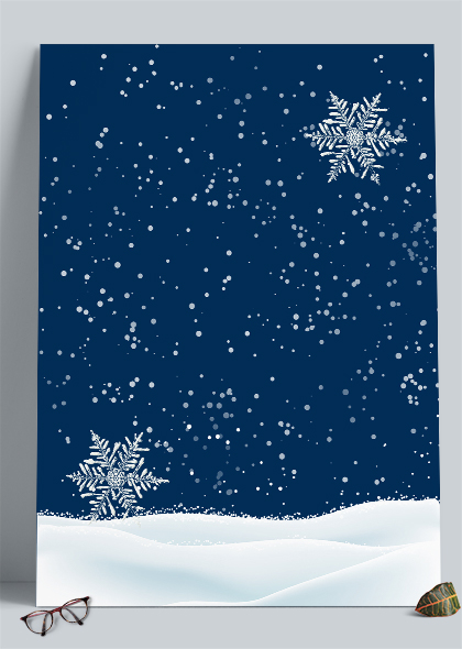 蓝色圣诞节漫天雪花雪地背景图片素材