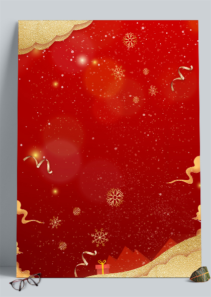 金色雪花彩带礼盒冬季喜庆广告促销海报背景图片