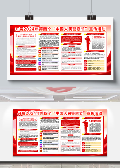 2024第四个中国人民警察节文案宣传栏素材
