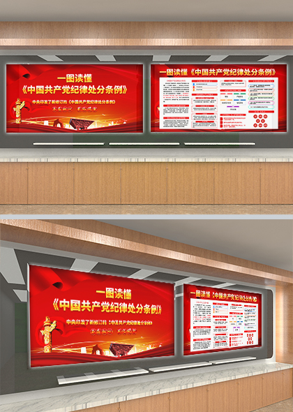 一图读懂中国共产党纪律处分条例党建宣传栏展板