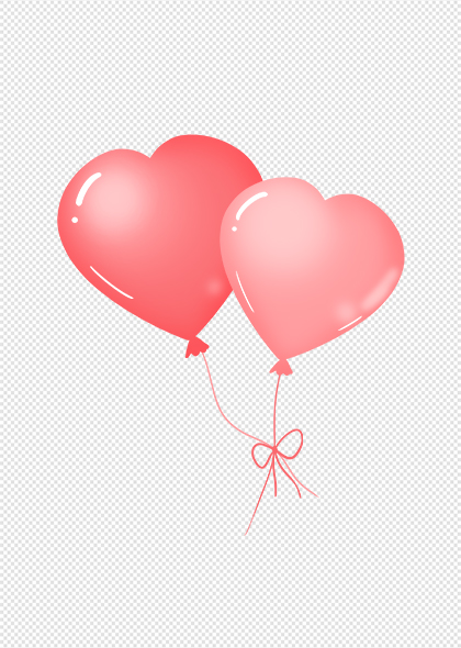 粉色爱心气球心形气球免抠装饰素材