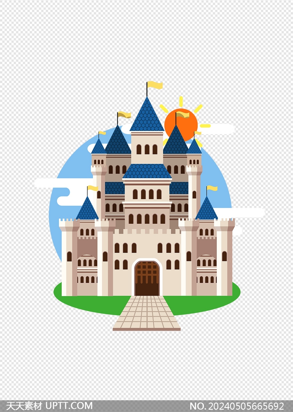 卡通城堡免抠元素素材
