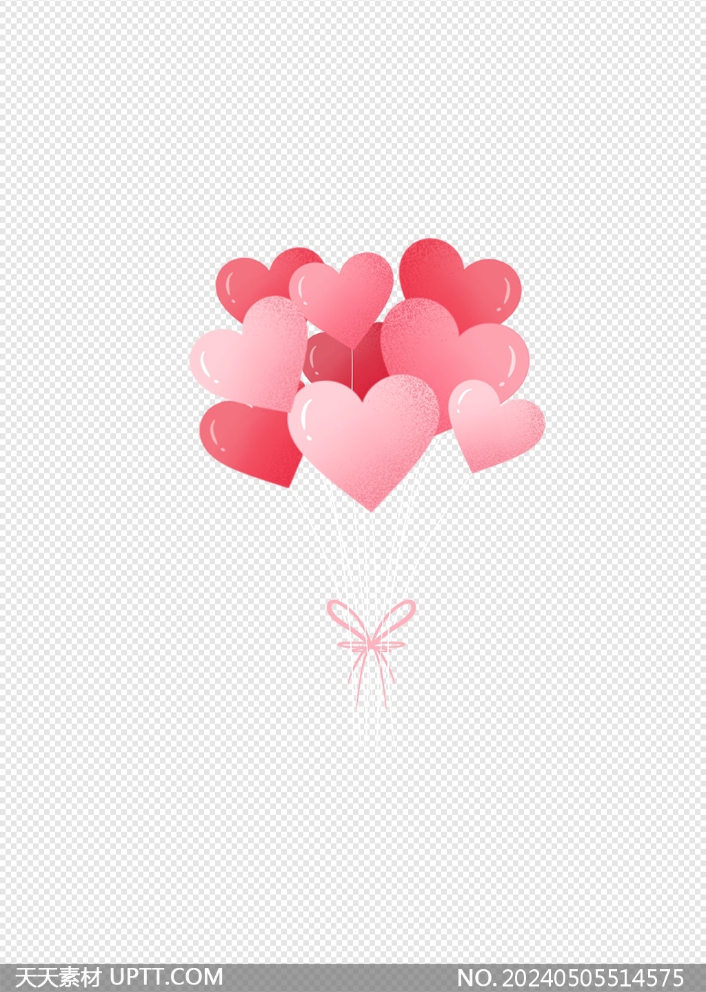 情人节妇女节七夕节告白季粉色爱心气球元素素材