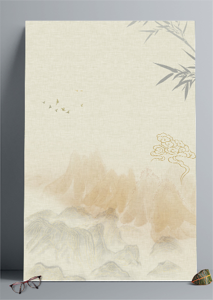 水墨山水竹子中国传统古风背景图片