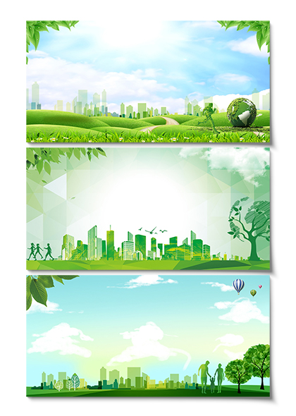 绿色环保企业城市清洁能源宣传栏展板背景一组