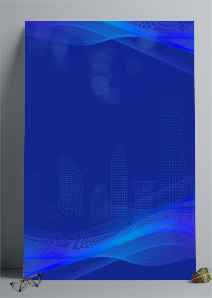 城市光影底纹商务科技蓝色竖版海报背景