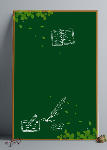 黑板粉笔板书绿色毕业季校园课堂主题背景图片