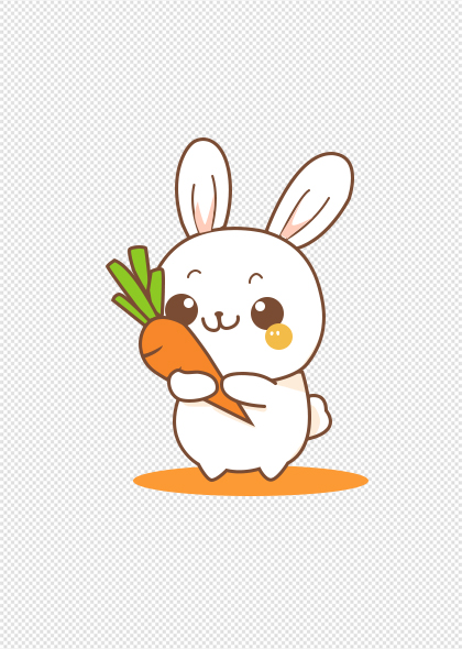 卡通兔子胡萝卜免抠元素素材