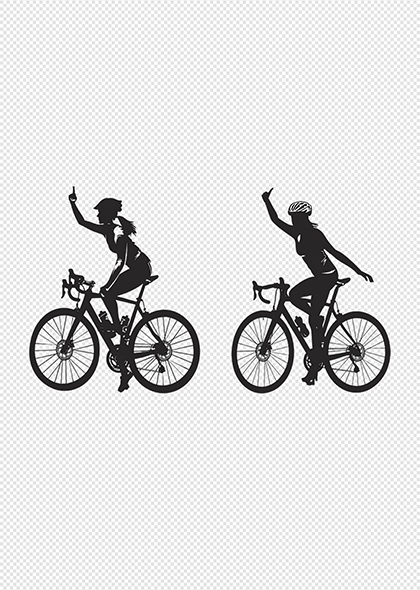 自行车运动骑行黑色剪影体育奥运PNG元素