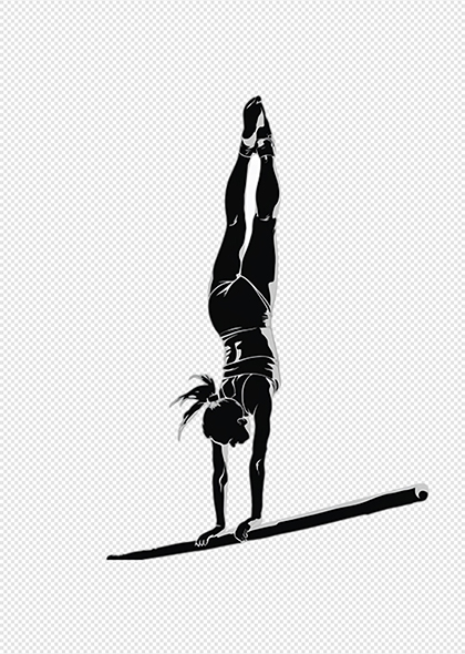 体操高低杠女子剪影奥运会PNG元素