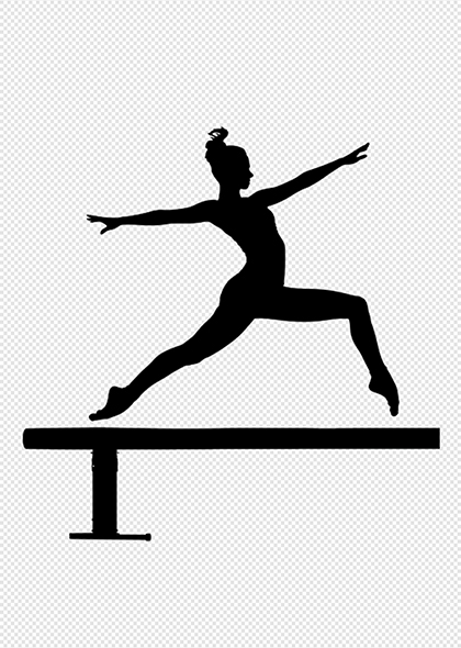 奥运会体操女子平衡木剪影体操运动员元素