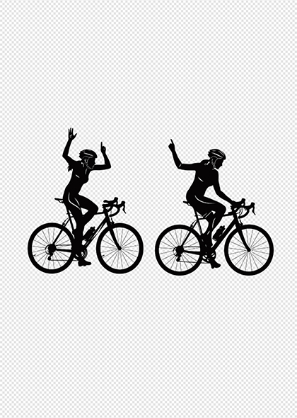 自行车运动剪影体育比赛全民健身PNG元素
