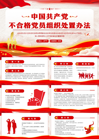 不合格党员组织处置办法PPT模板