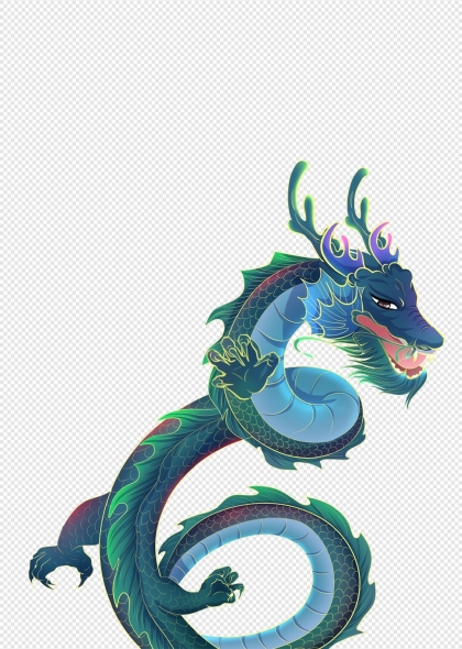 二月二龙抬头龙头龙图腾插画