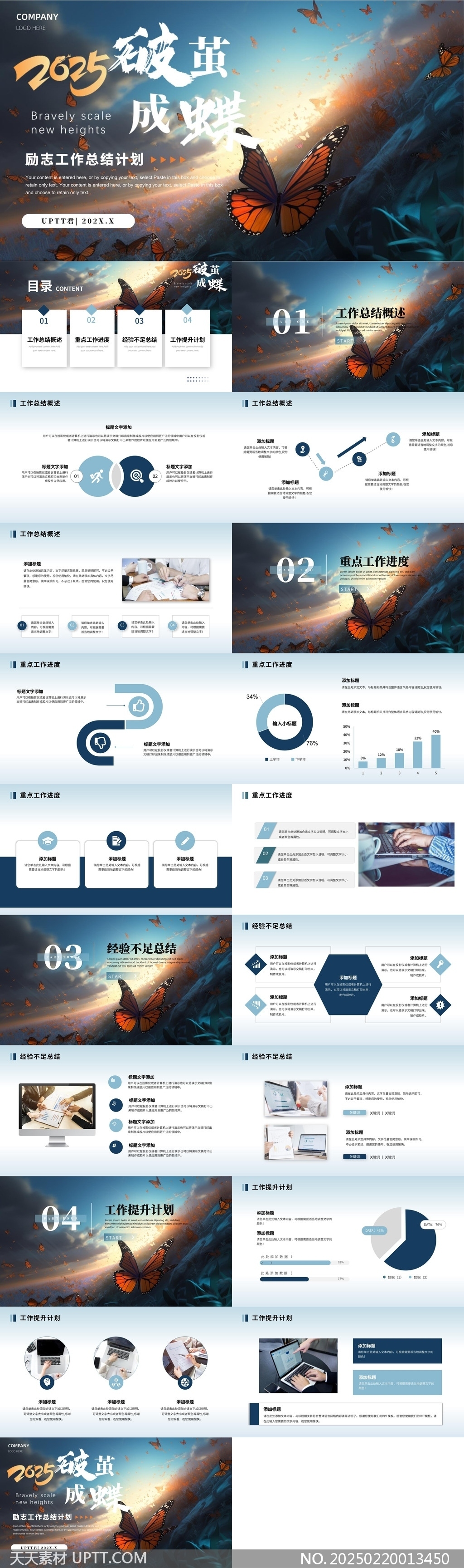 2025破繭成蝶勵志工作總結(jié)計劃PPT模板