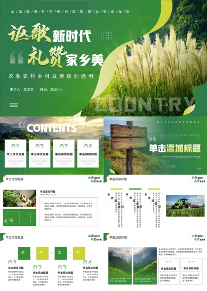 新时代乡村振兴发展规划通用PPT模板