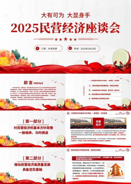 2025民營經(jīng)濟(jì)座談會(huì)大有可為大顯身手PPT模板