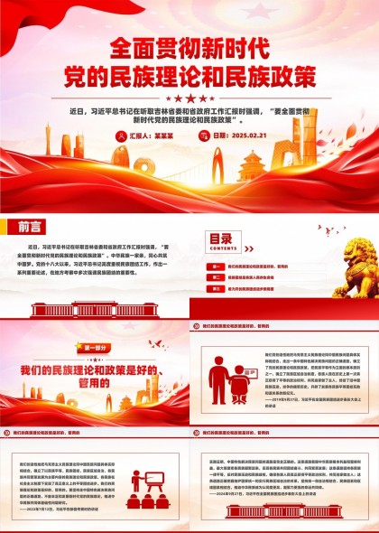 新时代党的民族理论和民族政策解读PPT模板