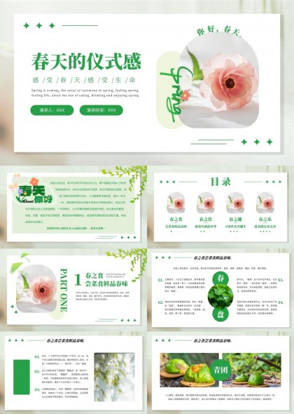 春天仪式感生活美学分享PPT模板