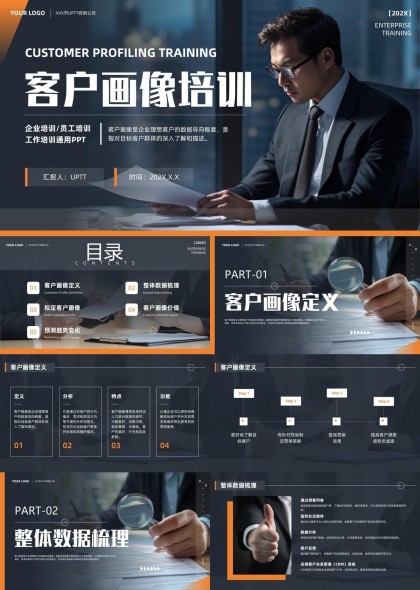 客户画像培训企业员工工作流程分析PPT模板