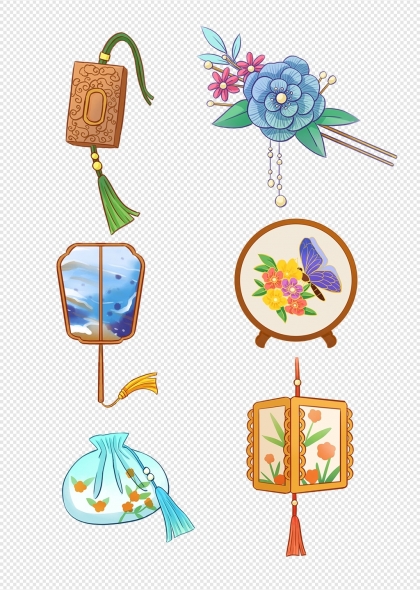 古典雅致花鸟纹饰与传统物件非遗文化元素