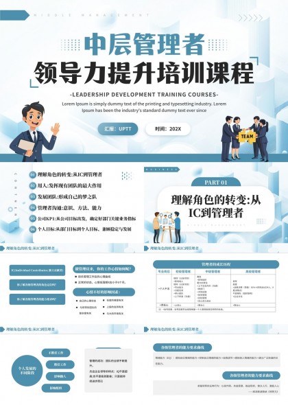中层管理者领导力提升培训课程内容详解PPT模板