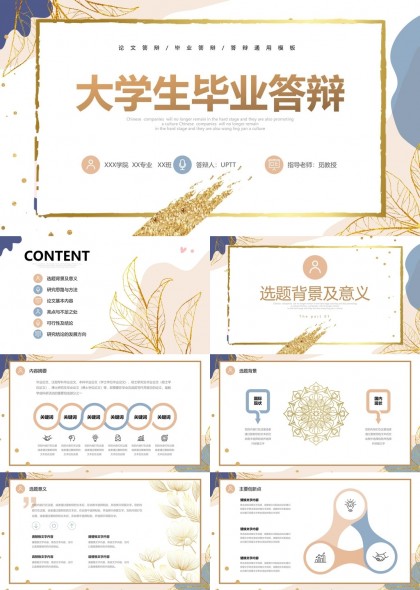 大学生毕业答辩精美设计PPT模板