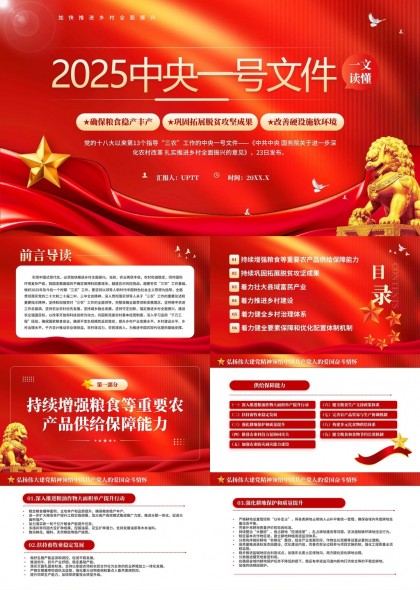 2025中央一號(hào)文件解讀鄉(xiāng)村振興政策PPT模板