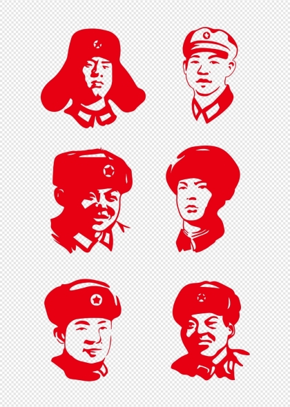 雷锋同志红色头像矢量设计元素