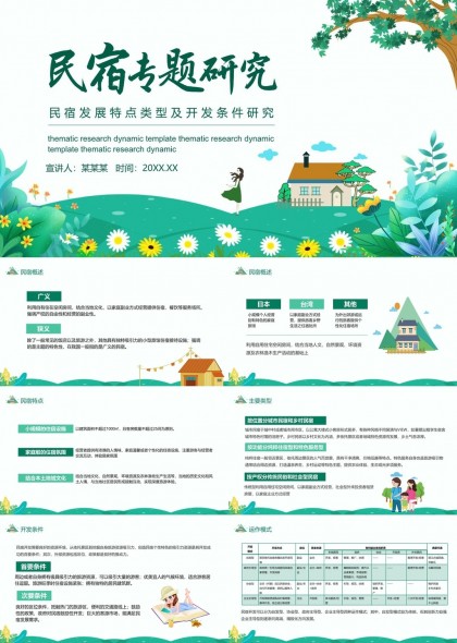 民宿专题研究动态模板PPT模板