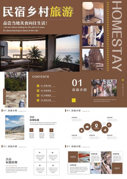 民宿乡村旅游市场分析与项目方案PPT模板