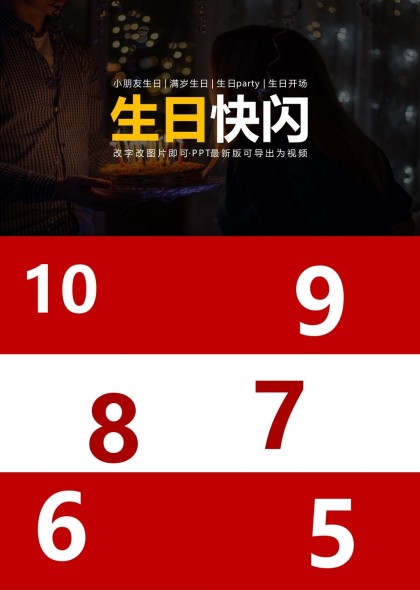 生日快闪倒计时创意设计PPT模板