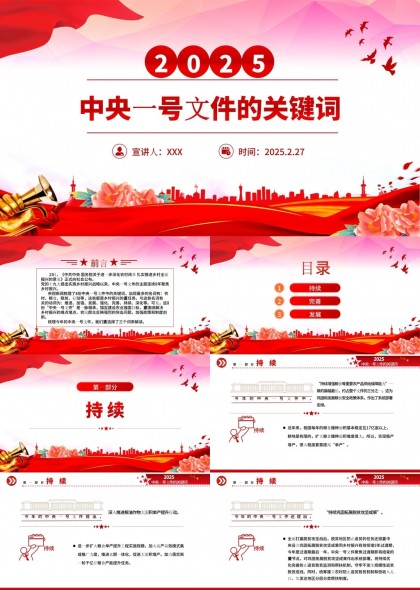 2025中央一号文件关键词解读PPT模板