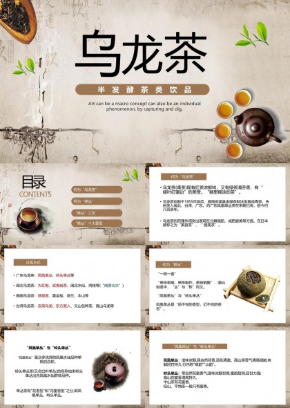 乌龙茶文化介绍与分类知识PPT模板